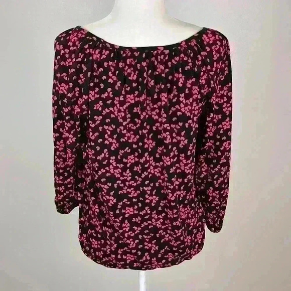 Michael Michael Kors Black & Pink Heart Blouse Size M - Picture 4 of 7